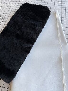 Faux Fur & White Vinyl Fabric Remnants Lot Craft Upholstery Doll Clothes